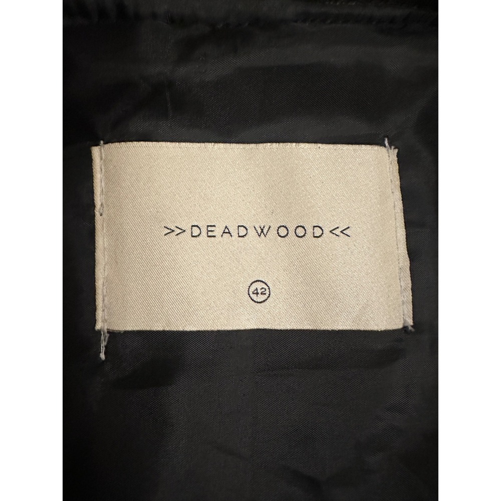 Deadwood Recycled Soft Leather Biker Jacket Black Moto Size Medium Recaimed - Picture 10 of 16